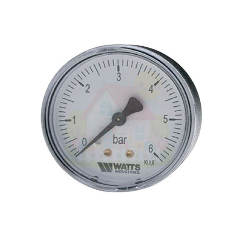 Инженерная сантехника Манометр аксиальный Watts F+R100 (1/4" 6 бар 50 мм.) — детальное фото