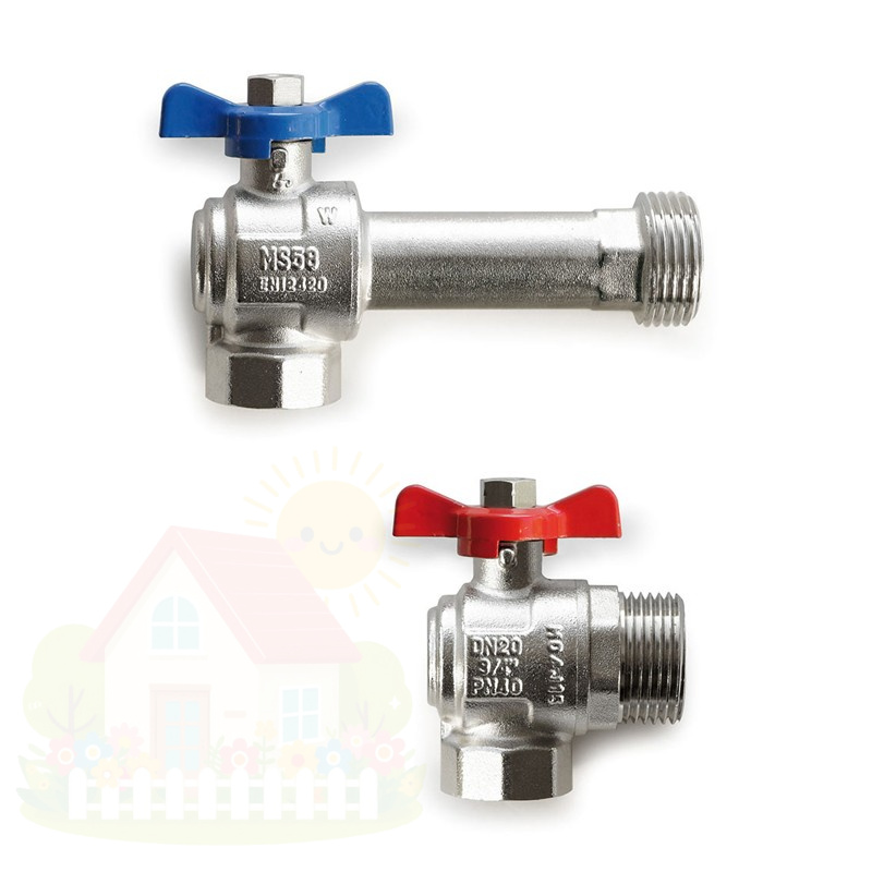 Купить Комплект шаровых угловых кранов Hansa KG20V 3/4"x1" — фото товара в каталоге