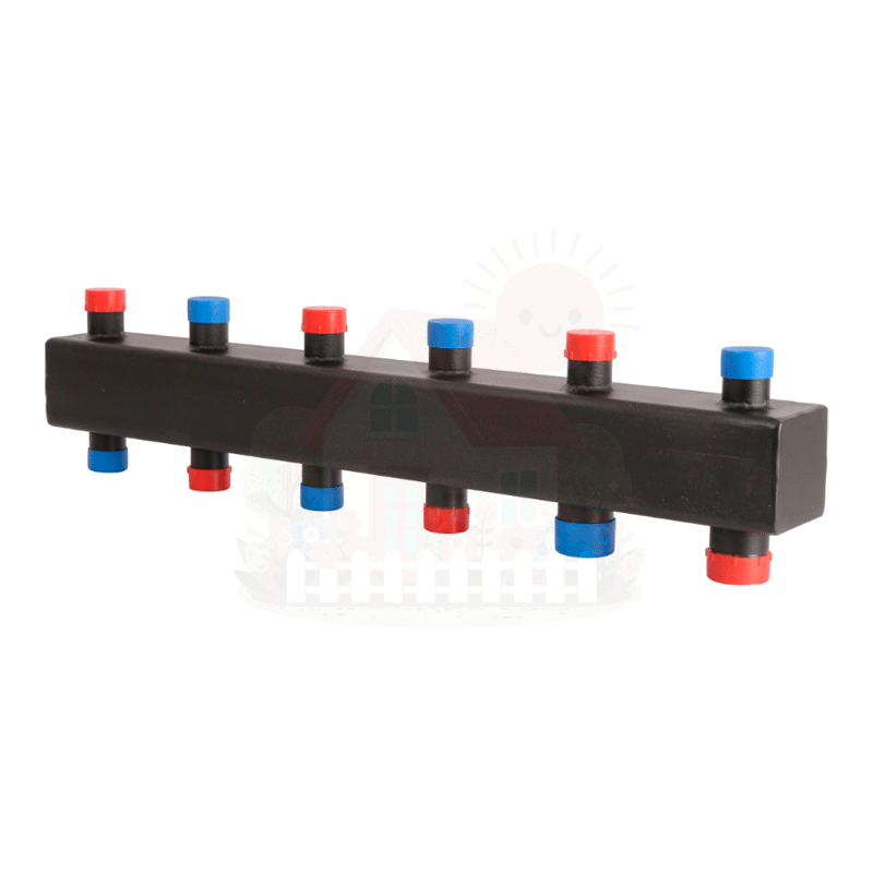 Инженерная сантехника Коллектор Rommer стальной 1x1 1/4" 5 контуров — детальное фото