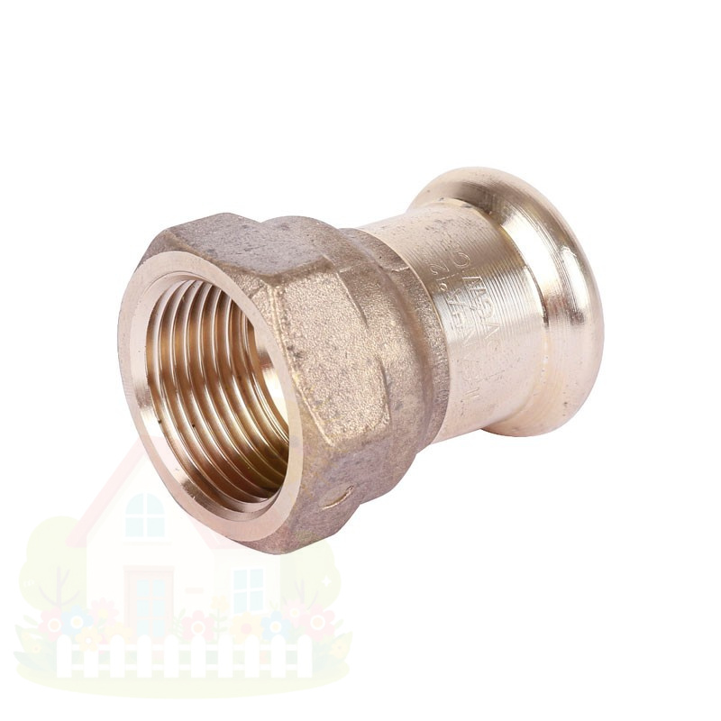 Купить Муфта Sanha 15x1/2" мм с ВР резьбой бронзовая под пресс арт.182701512 — фото товара в каталоге