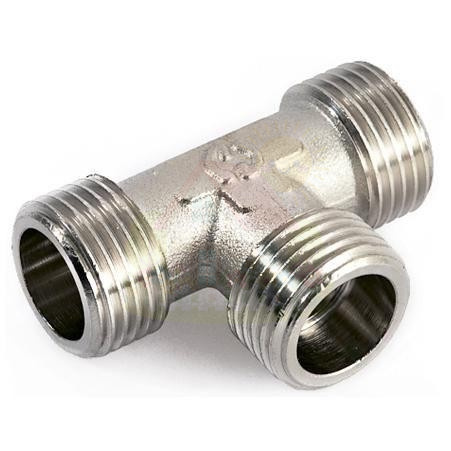 Инженерная сантехника Тройник НН никелированный резьбовой 3/4"х3/4"х3/4" Stout — детальное фото