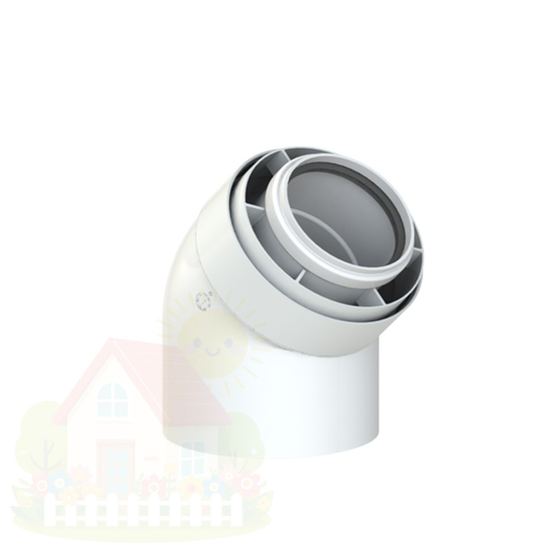 Купить Отвод 45° коаксиальный Cox Geelen D=100-150мм, (CoxDENS PP/Alu + Connect X7) — фото товара в каталоге