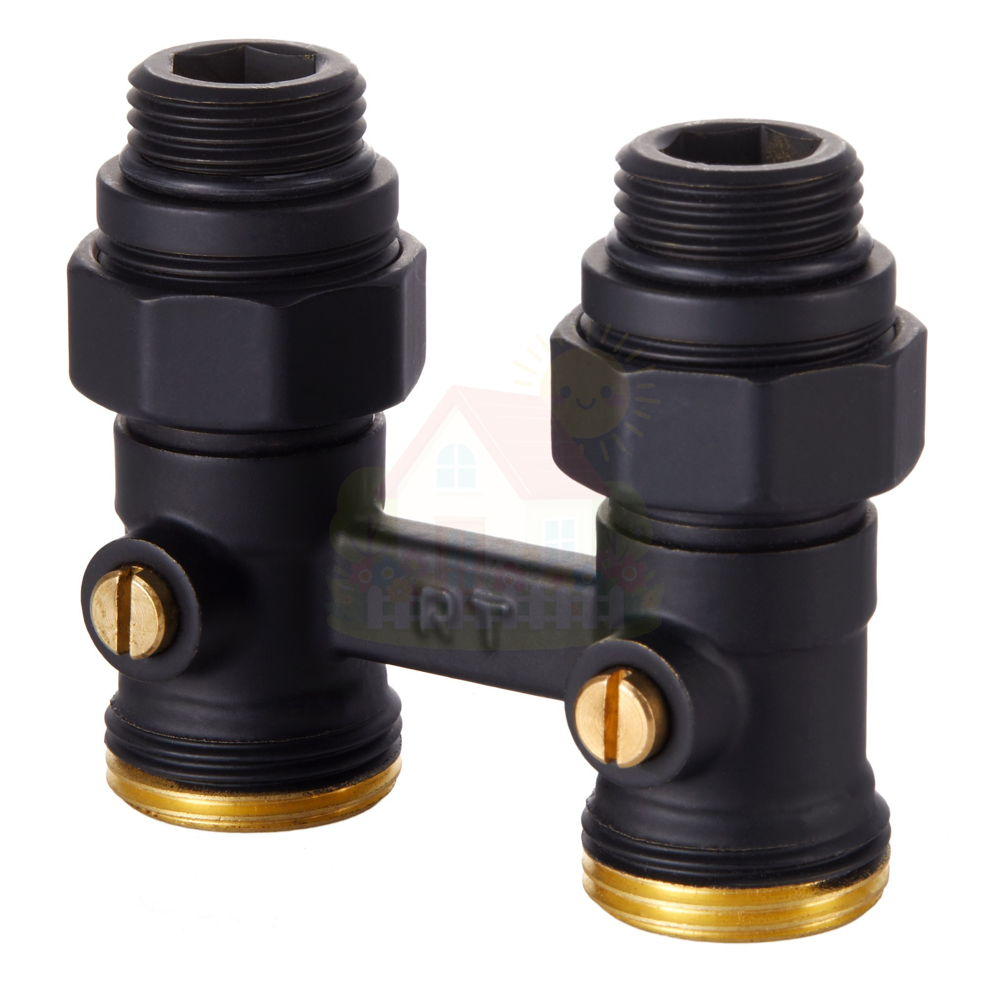 Инженерная сантехника Узел нижнего подключения Royal Thermo прямой 1/2"х3/4" EK (черный) — детальное фото
