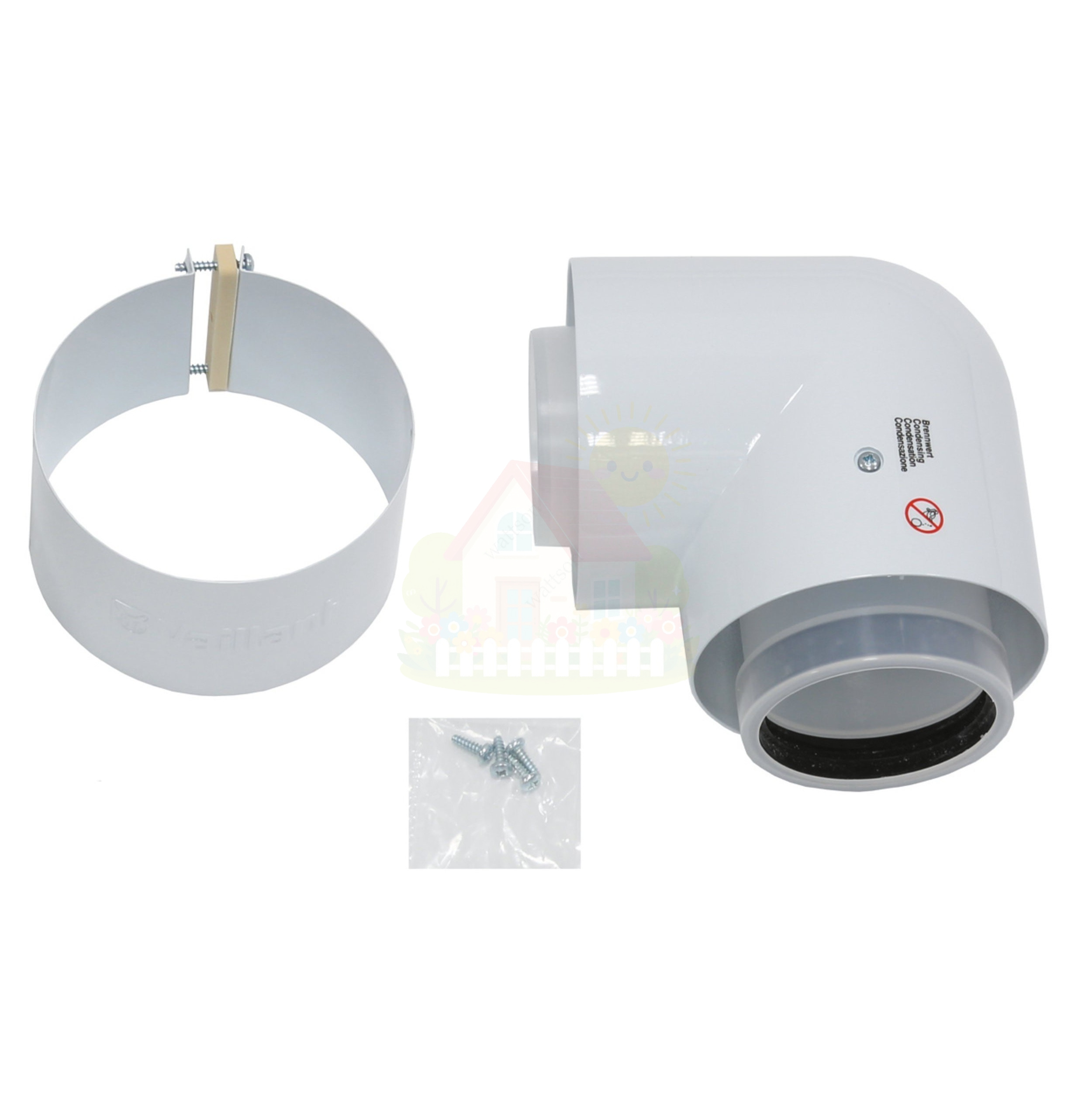 Инженерная сантехника Коаксиальный отвод Vaillant 80/125 мм PP 87° для конденсационных котлов (арт. 303210) — детальное фото