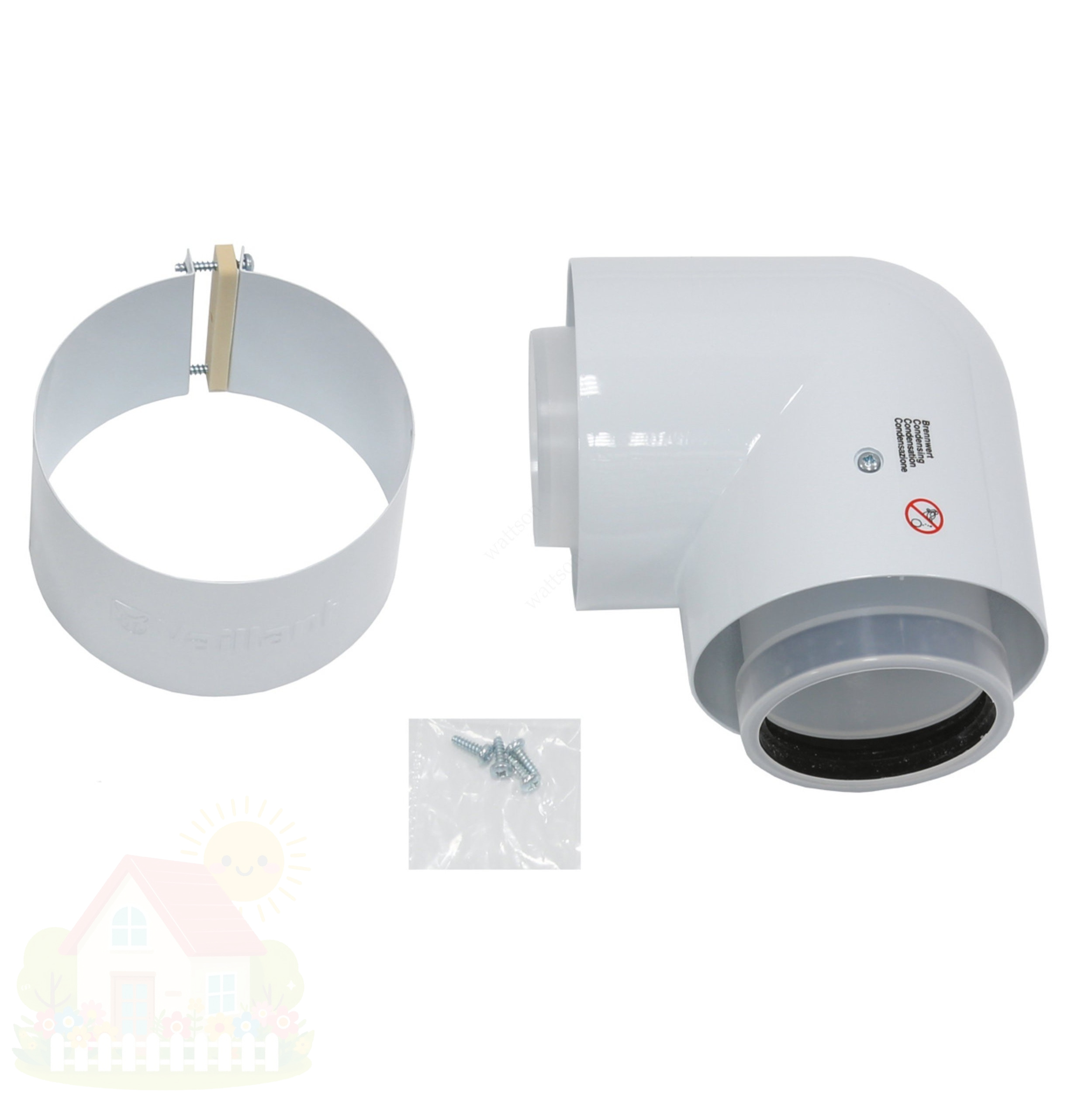 Купить Коаксиальный отвод Vaillant 80/125 мм PP 87° для конденсационных котлов (арт. 303210) — фото товара в каталоге