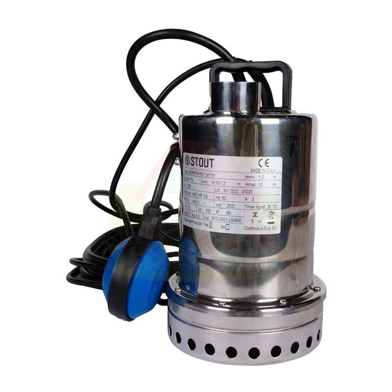 Инженерная сантехника Насос дренажный Stout SPD-0001-200450 с поплавком кабель 10 м. — детальное фото