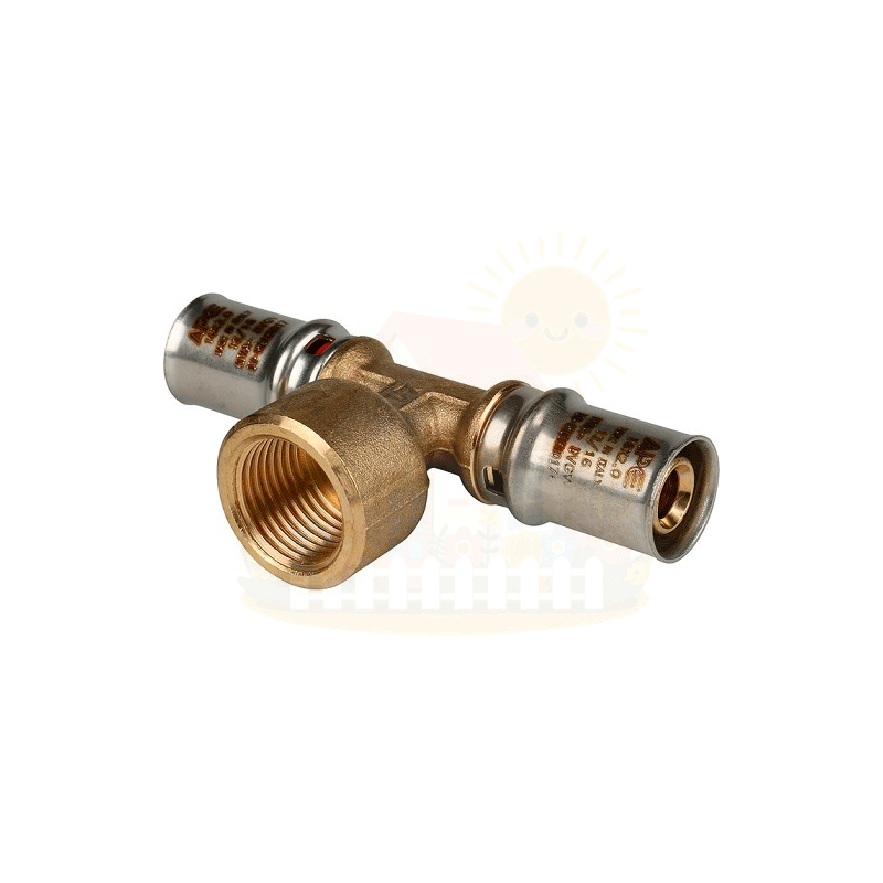 Инженерная сантехника Пресс тройник Stout 20x1/2" с ВР резьбой (арт.SFP-0007-001220 ) — детальное фото