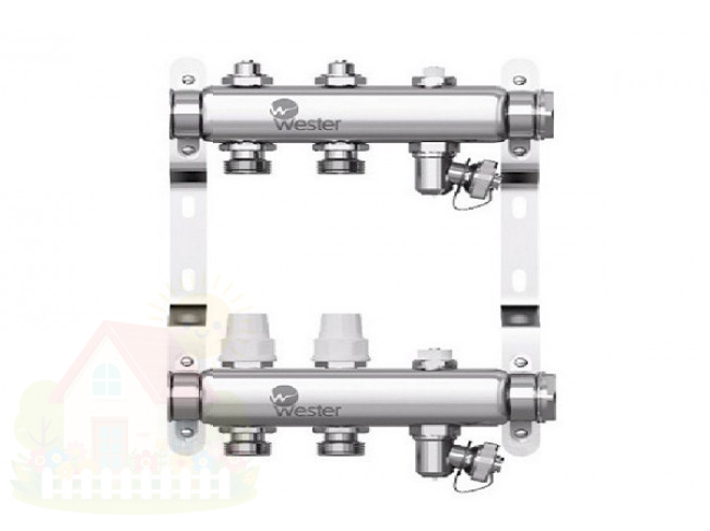 Купить Коллектор с регулирующими вентилями Wester W903 1"x3/4" 2 контура — фото товара в каталоге