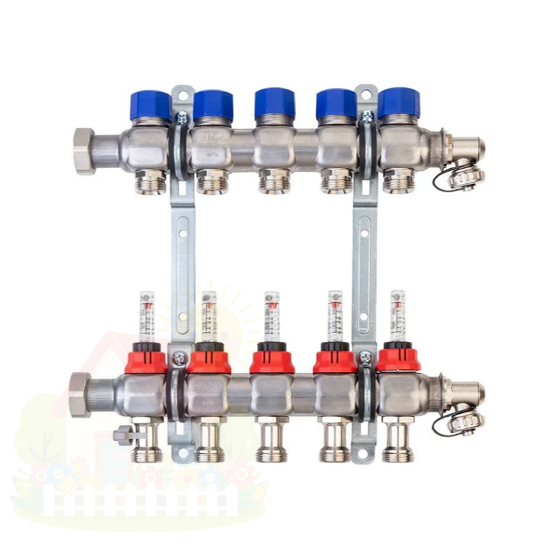 Купить Коллекторная группа с расходомерами Hansa FBH-63 тип 25-С 1"х3/4" 2 контура — фото товара в каталоге