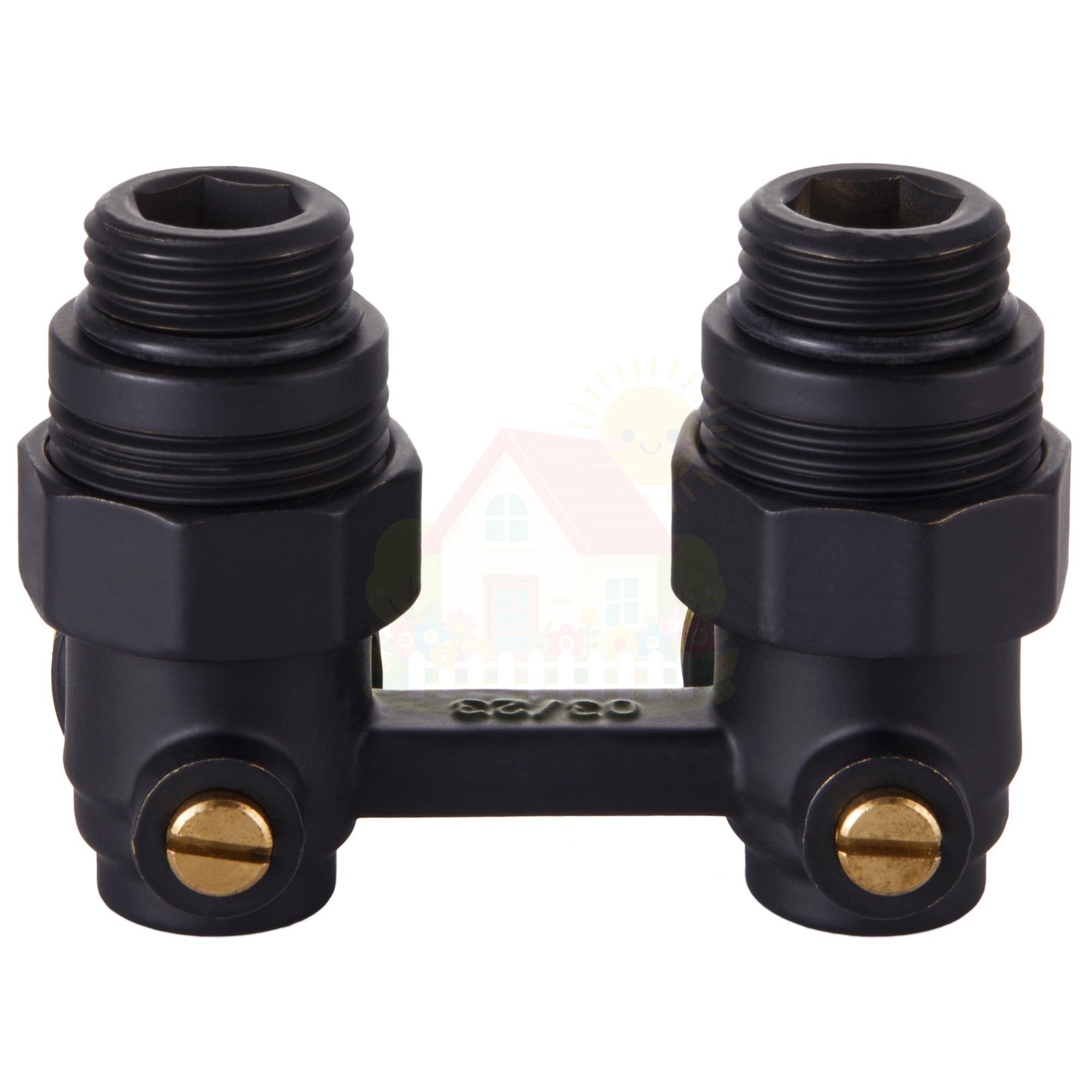 Инженерная сантехника Узел нижнего подключения Royal Thermo угловой 1/2"х3/4" EK (черный) — детальное фото