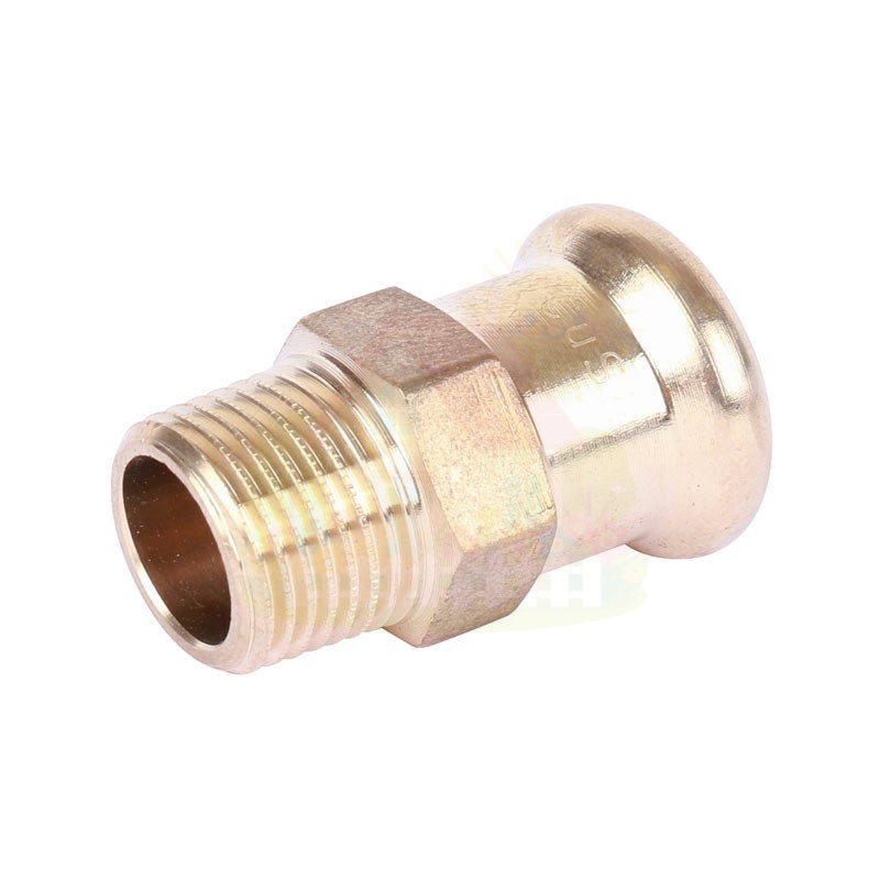Инженерная сантехника Муфта Sanha 22x3/4" мм с НР резьбой бронзовая под пресс арт.182432234 — детальное фото