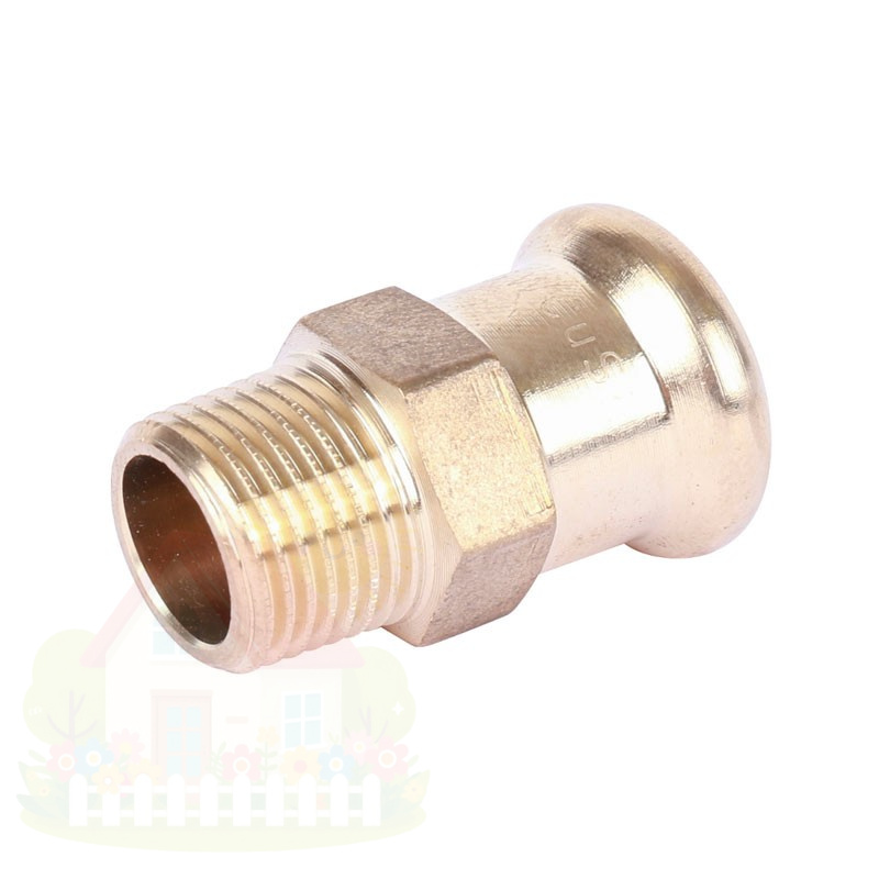 Купить Муфта Sanha 15x1/2" мм с НР резьбой бронзовая под пресс арт.182431512 — фото товара в каталоге