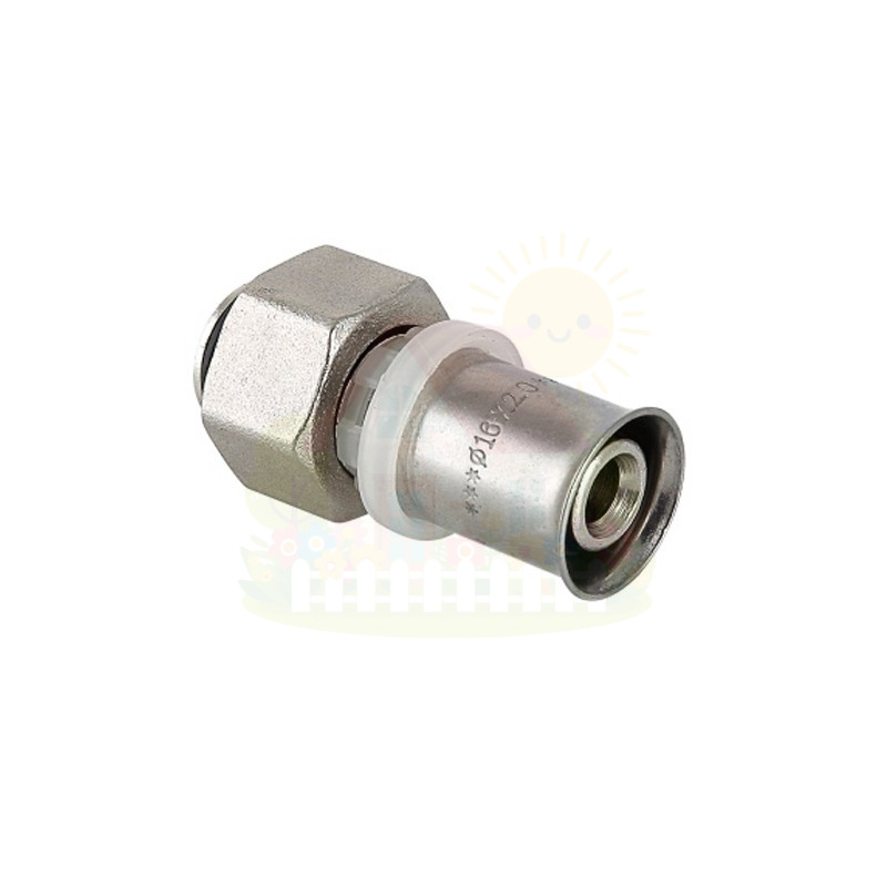 Инженерная сантехника Пресс соединение с накидной гайкой 16 (2,0) x 1/2" Valtec (арт.VTC.712.N.1604) — детальное фото