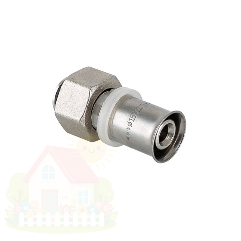 Купить Пресс соединение с накидной гайкой 16 (2,0) x 1/2" Valtec (арт.VTC.712.N.1604) — фото товара в каталоге