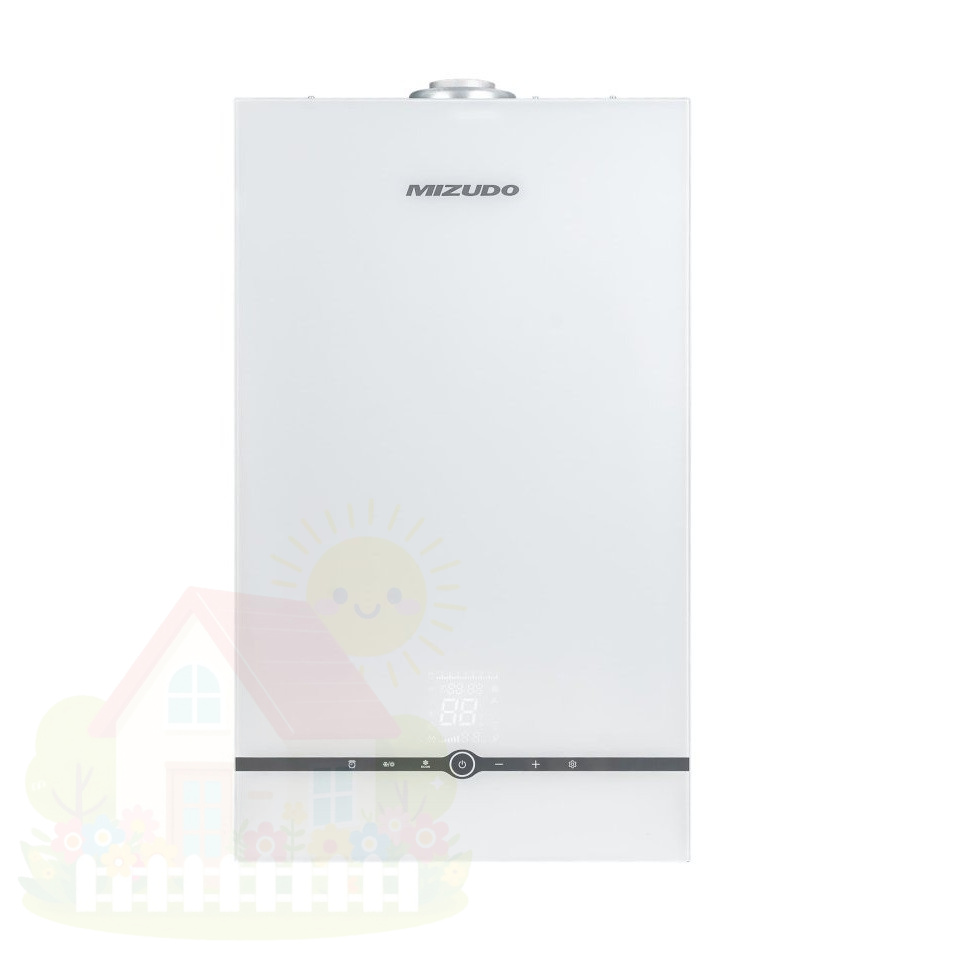 Купить Настенный газовый двухконтурный котел Mizudo GB M24T pro Белая панель(стекло) c шиной OpenTherm — фото товара в каталоге
