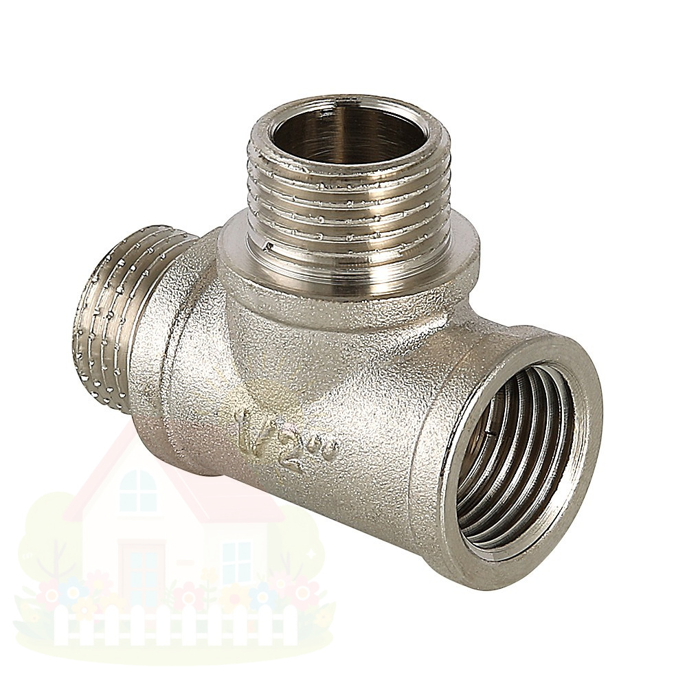 Купить Тройник равнороходной с двумя переходами на НР резьбу Valtec 3/4" мм арт.VTr.133.N.0005 — фото товара в каталоге