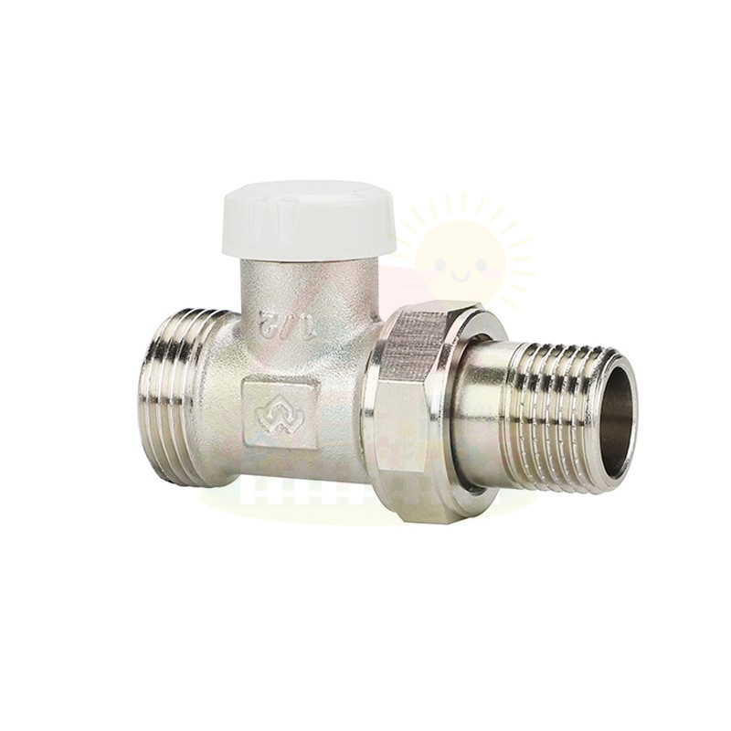 Инженерная сантехника Клапан запорный радиаторный прямой Varmega 1/2"х3/4"EK резьба ВР/НР — детальное фото