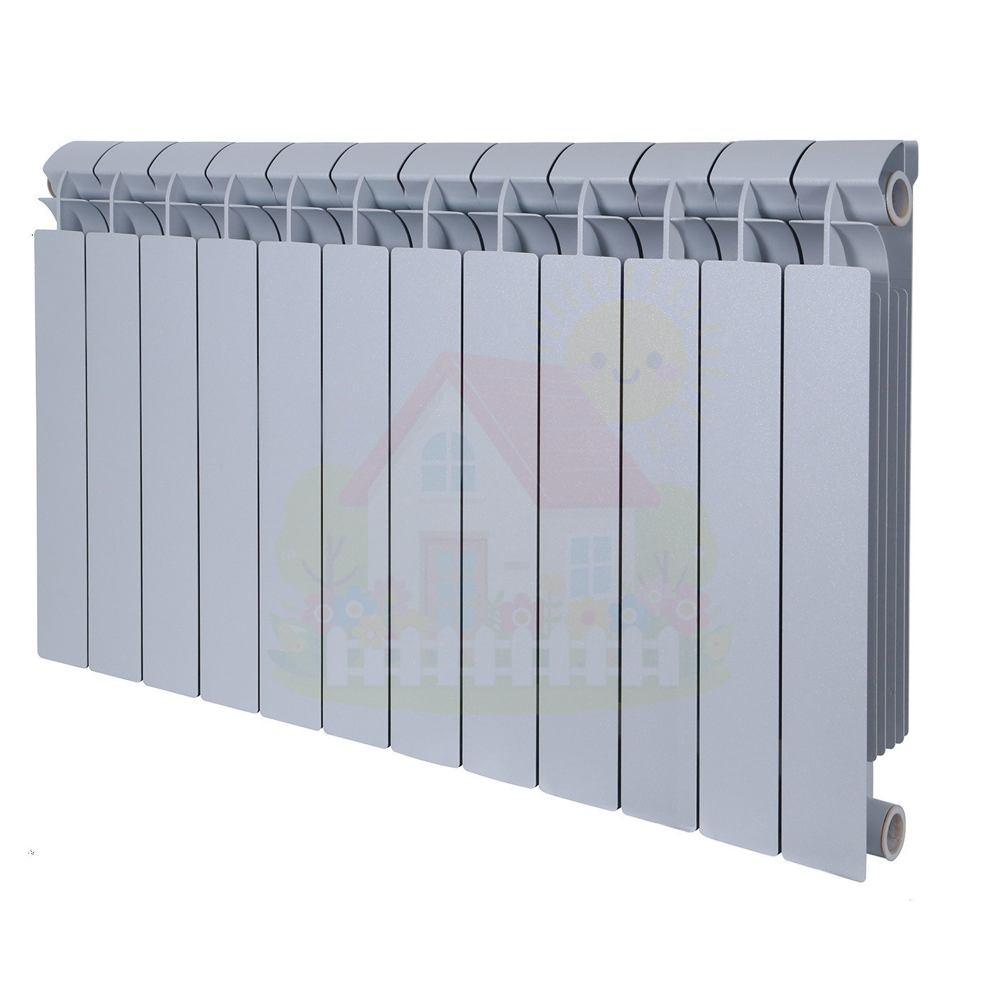 Инженерная сантехника Биметаллический радиатор Global Style Plus Grigio Argento 500 4 секции (серый) — детальное фото