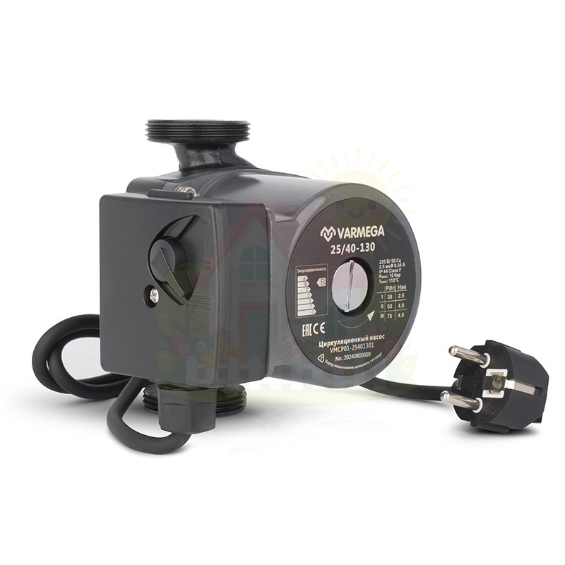 Инженерная сантехника Циркуляционный насос Varmega VMCP01 25/60-130, без гаек, с кабелем — детальное фото