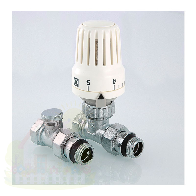 Купить Комплект терморегулирующий прямой для радиатора Valtec 1/2" арт.VT.046.N.04 — фото товара в каталоге