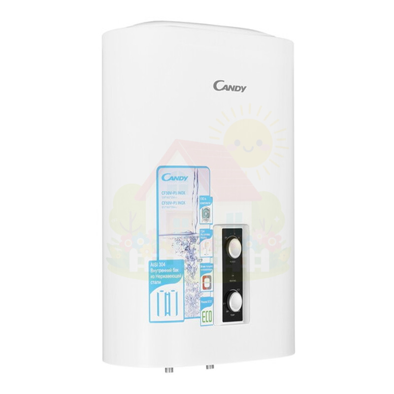 Инженерная сантехника Электрический накопительный водонагреватель Candy CF80V-P1 Inox — детальное фото