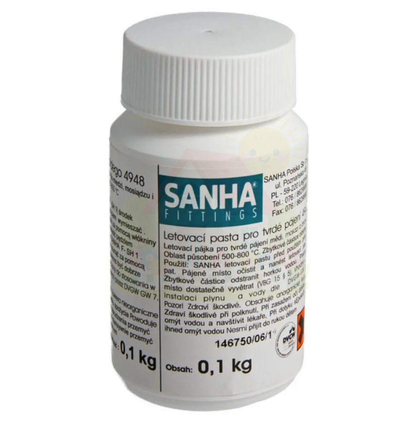 Инженерная сантехника Флюс для твердой пайки Sanha тип F-SH 1, 100 г для медных труб под пайку арт. 84948 — детальное фото