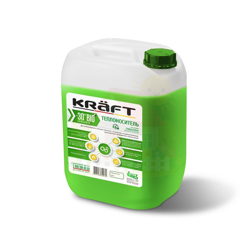 Инженерная сантехника Теплоноситель Kraft Bio Prof 20 кг канистра (Глицерин) — детальное фото