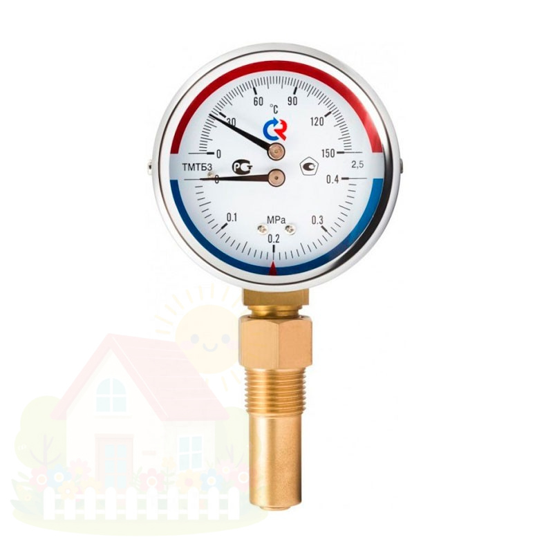 Купить Термоманометр радиальный Росма ТМТБ-31P.1 (1/2" 80 мм 6 бар 120°С 2,5) — фото товара в каталоге
