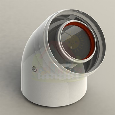 Инженерная сантехника Колено Groppalli 60/100 (45°) В/Н для конвекционных котлов — детальное фото