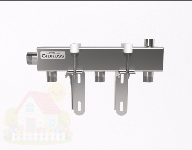 Купить Коллектор распределительный нержавеющий Gidruss DMSS-25-20х3 1" 3 контура — фото товара в каталоге