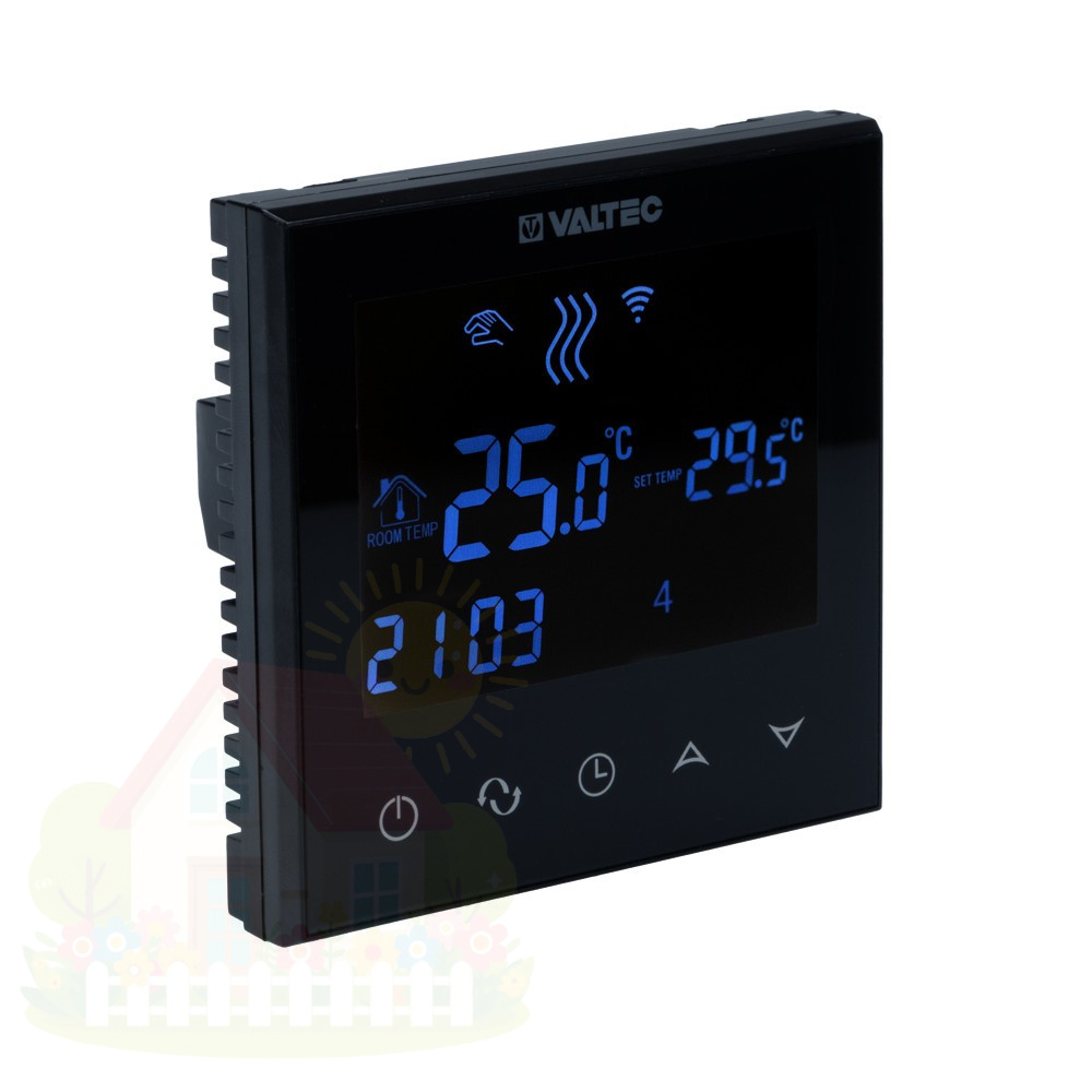 Купить Хронотермостат электронный комнатный Valtec Wi-Fi, черный VT.AC712.B.0 — фото товара в каталоге