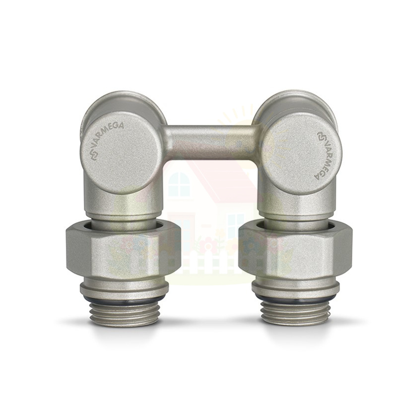 Инженерная сантехника Узел нижнего подключения угловой Varmega 1/2"х3/4"EK, цвет серый — детальное фото