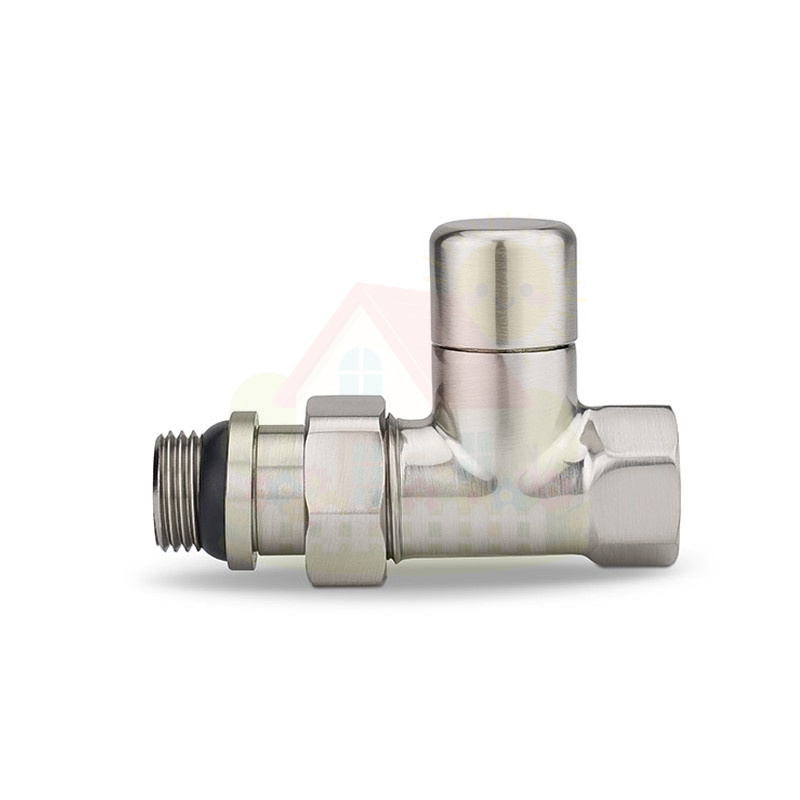 Инженерная сантехника Клапан запорный радиаторный прямой Varmega 1/2" резьба ВР/НР, цвет матовый никель — детальное фото