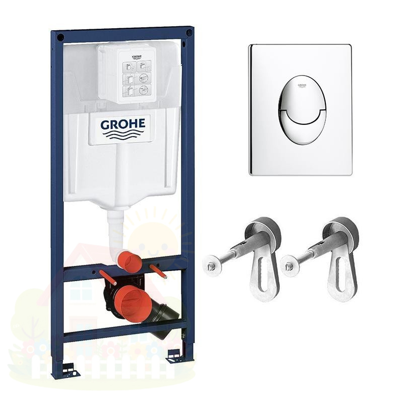 Купить Инсталляция Grohe Rapid SL 38721001 для подвесного унитаза с кнопкой Skate Air — фото товара в каталоге