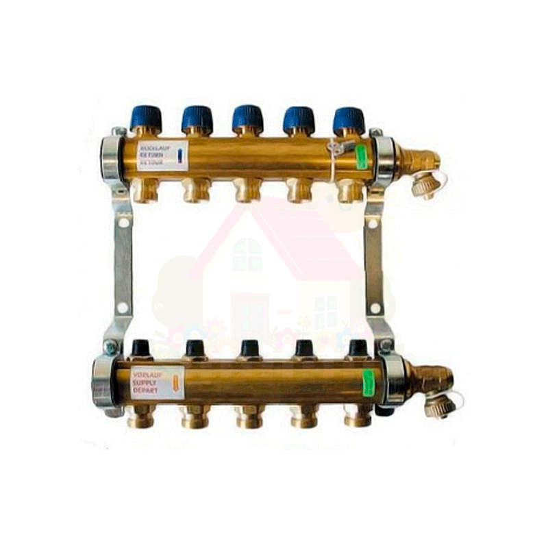 Инженерная сантехника Коллектор Watts HKV 6 контуров 1x3/4" евроконус для тёплого пола — детальное фото