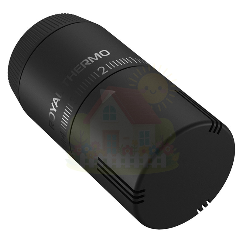 Инженерная сантехника Термоголовка жидкостная Royal Thermo Design М30х1,5 (Черный Soft-touch) — детальное фото