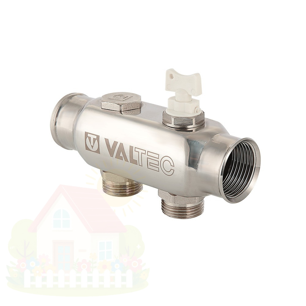 Купить Коллектор Valtec нержавеющий 1"х3/4" 2 выхода под евроконус арт.VTc.505.SS.060502 — фото товара в каталоге