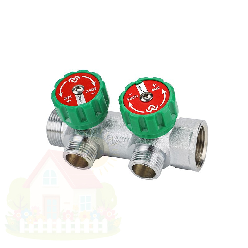 Купить Коллектор регулирующий Varmega 1"х3/4"ЕК хромированный 3 выхода — фото товара в каталоге