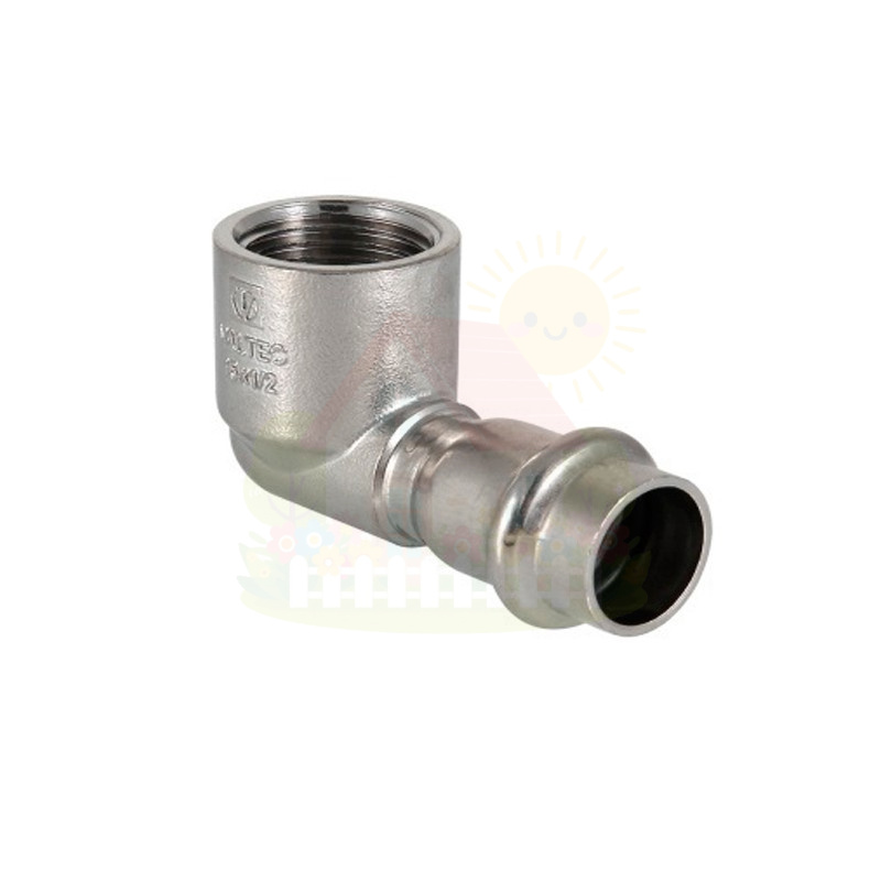 Инженерная сантехника Угол Valtec внутренняя резьба VT.INOX-PRESS 18x1/2" 90° из нержавейки (арт.VTi.952.I.001804) — детальное фото