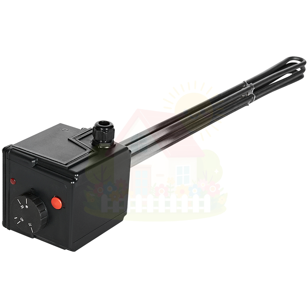 Инженерная сантехника ТЭН Stout 9 kW (3 фазы) 1 1/2 "+ 2 термостата (основной и аварийный) — детальное фото