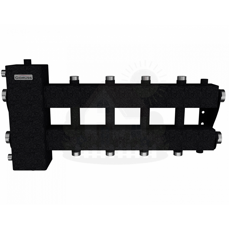 Инженерная сантехника Коллектор Gidruss BM-150-5DU до 150 кВт 1 1/2" 5 контуров — детальное фото