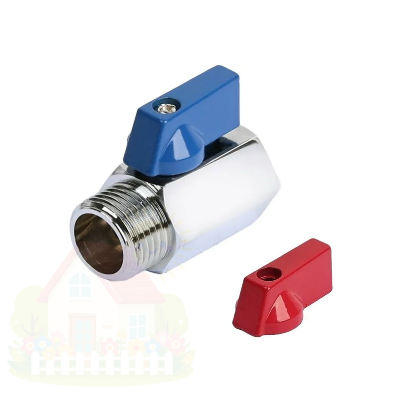 Купить Кран шаровой мини Tim 1/2" ВР/НР ручка-красная и синяя хромированный — фото товара в каталоге