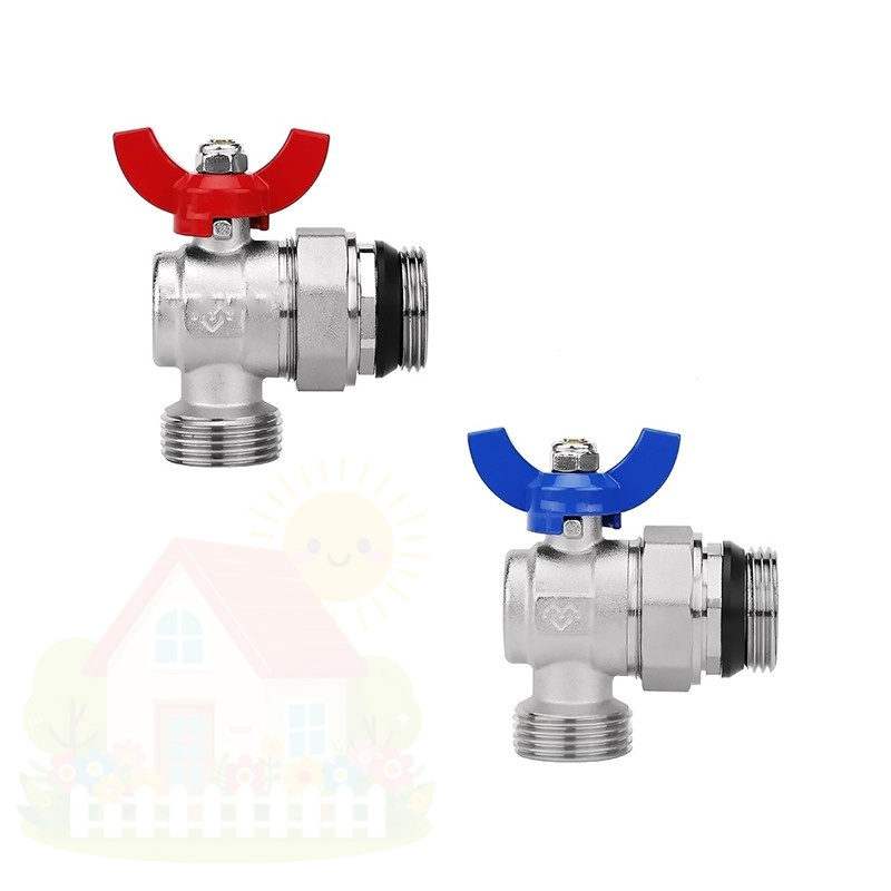 Купить Комплект угловых шаровых кранов Varmega 1"х3/4" с разъемным соединением, для коллекторных групп — фото товара в каталоге