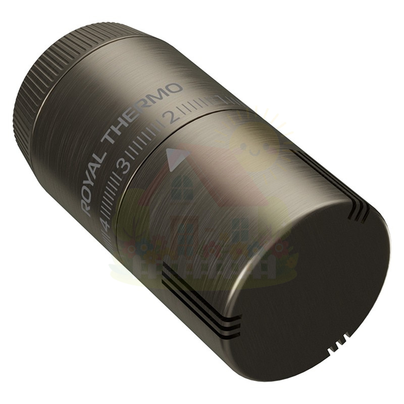 Инженерная сантехника Термоголовка жидкостная Royal Thermo Design М30х1,5 (Никель матовый) — детальное фото