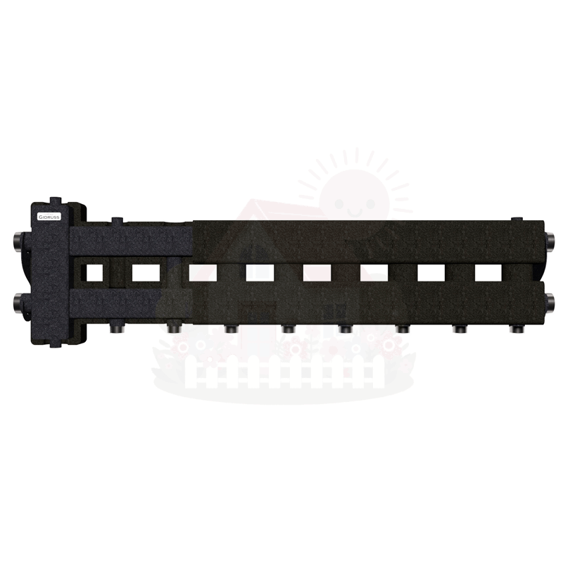 Инженерная сантехника Коллектор Gidruss BM-80-5D EPP до 80 кВт 1 1/4"-1" 4 контура EPP термоизоляция — детальное фото