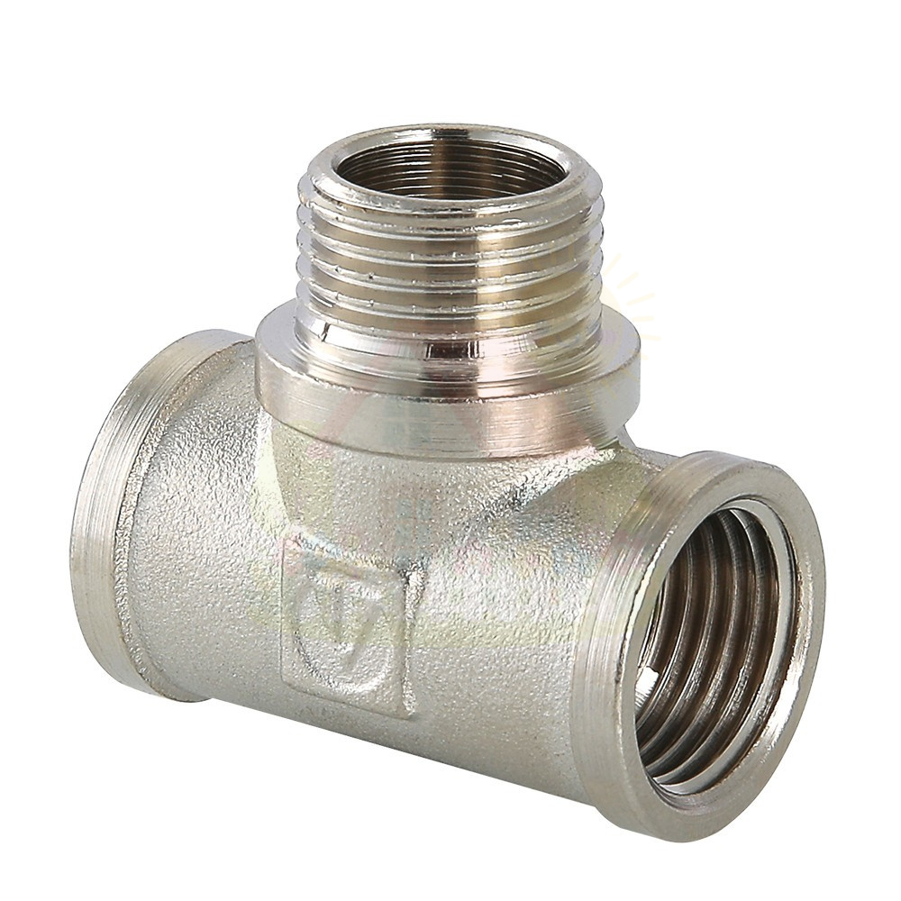 Инженерная сантехника Тройник равнороходной с переходом на НР резьбу Valtec 1/2" мм арт.VTr.132.N.0004 — детальное фото