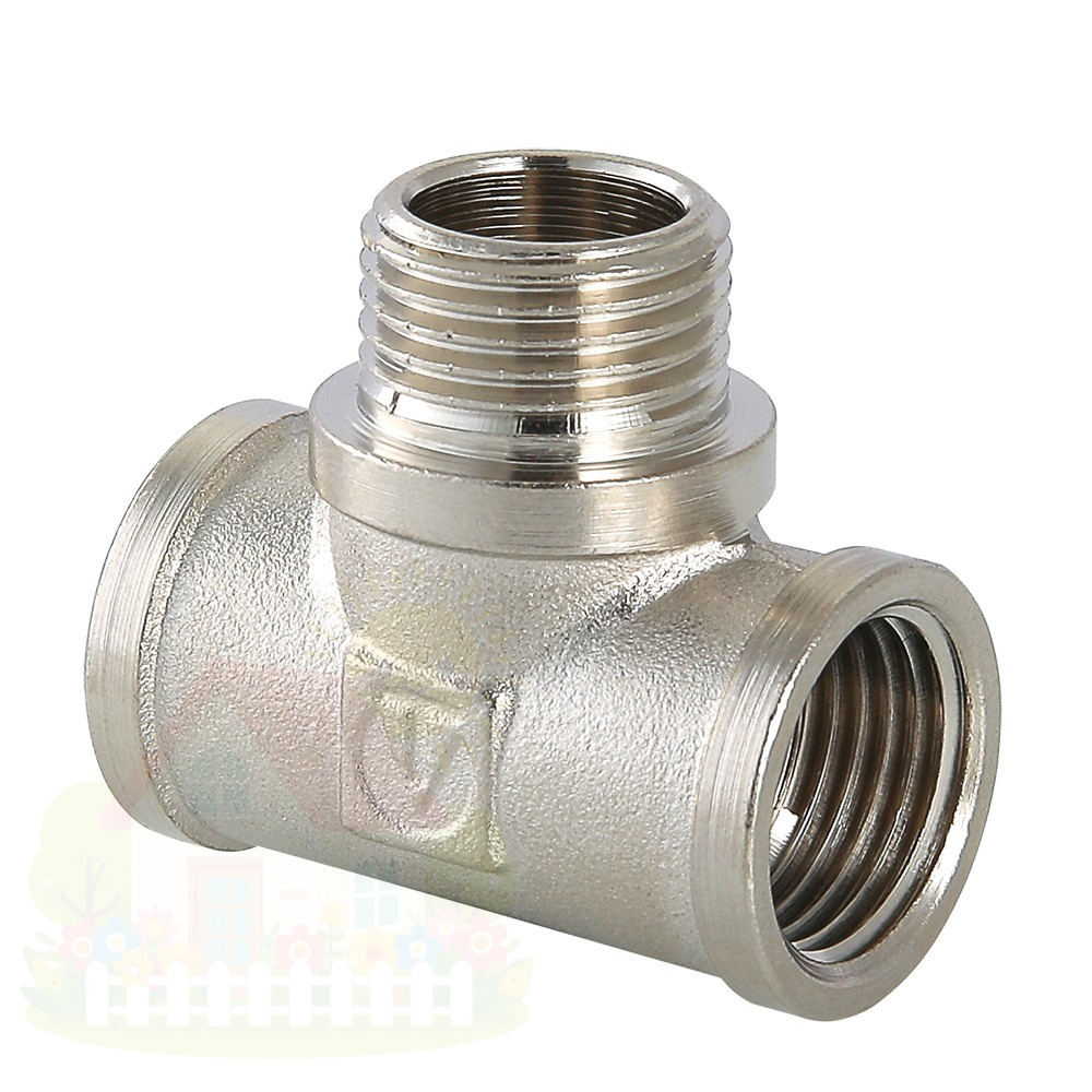 Купить Тройник равнороходной с переходом на НР резьбу Valtec 3/4" мм арт.VTr.132.N.0005 — фото товара в каталоге