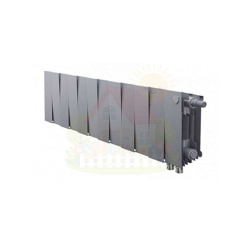 Инженерная сантехника Биметаллический радиатор Royal Thermo PianoForte 200 Silver Satin (16 секций) — детальное фото