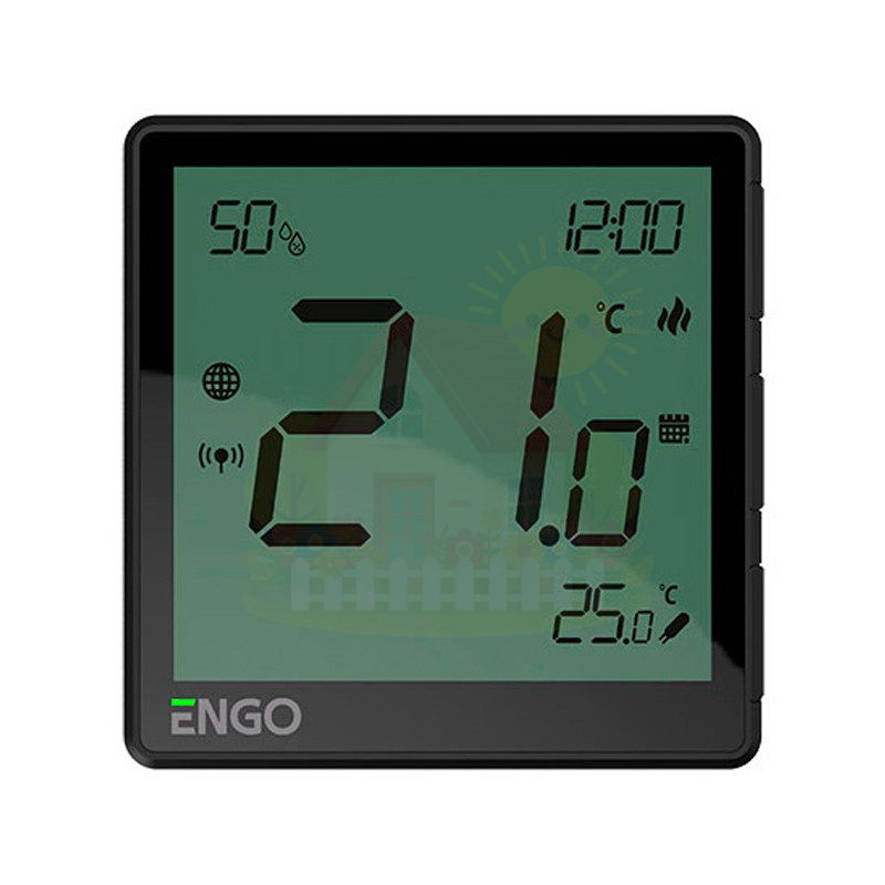 Инженерная сантехника Универсальный терморегулятор ENGO с модулем Zigbee с датчиком влажности 220В черный — детальное фото