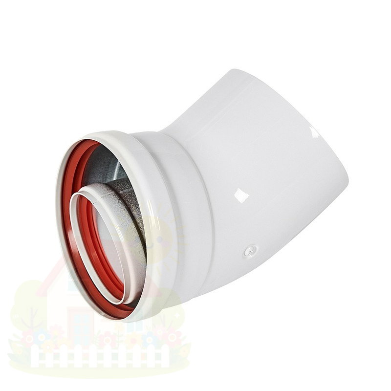 Купить Отвод промежуточный раструбный 45° Rommer 80/125 (наружный диаметр мама/папа) — фото товара в каталоге
